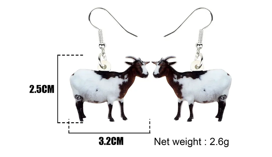 Bonsny акриловые Черно-Белые Козы серьги-подвески в форме капли модные украшения для животных для женщин девочек подарок для подростков вечерние аксессуары