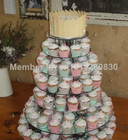 7ティアクリスタルクリアサークルラウンドアクリルカップケーキタワースタンド結婚式誕生日ケーキデコレーションアクリルカップケーキスタンド Stand Wedding Cupcakes Stands Cake Standsstand Cake Wedding Aliexpress