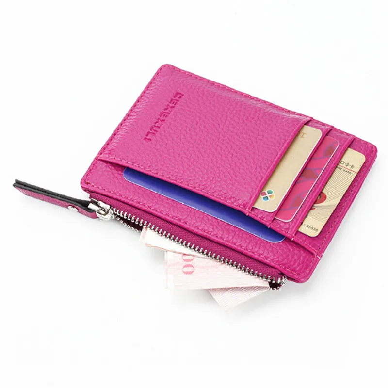 

Wallet Mini PU Leather Card Holders Card Slots Purse Small Men Wallet Women Zipper Coin Pocket Ultra Thin Wallet