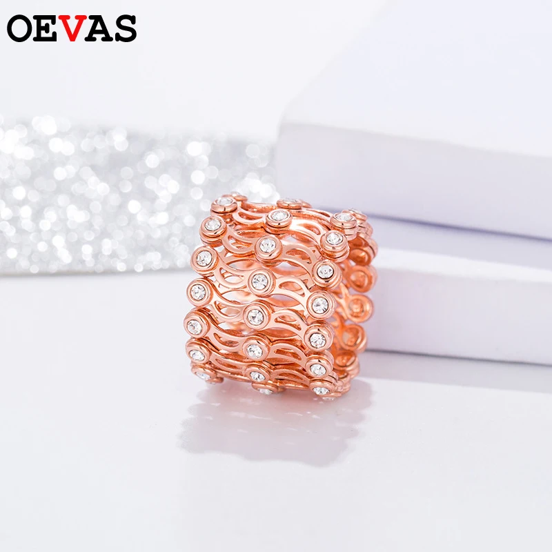 

Creative adjustable Rings both women Luxury 925 sterling silver rose gold Color Jewelry trend 2019 bijouteries