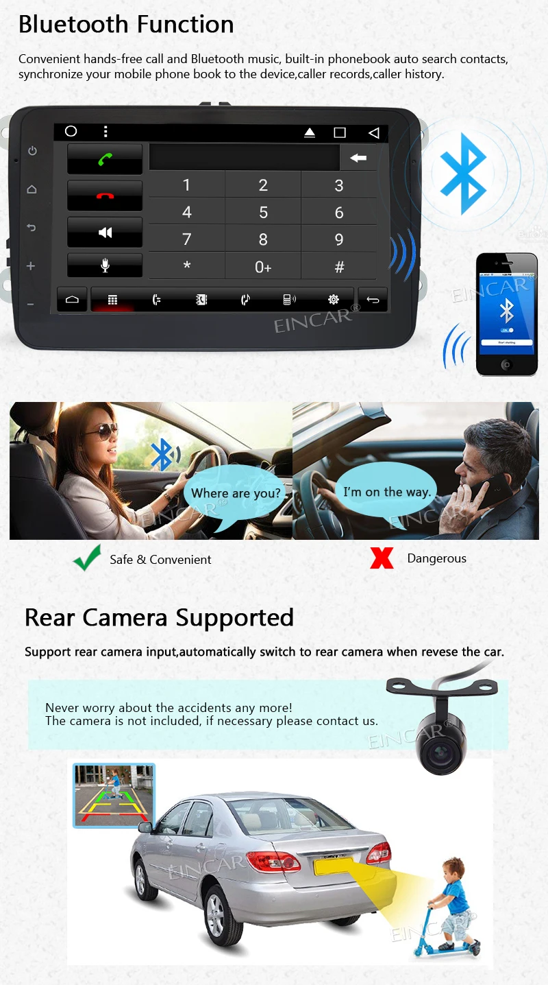 Sale Android 7.1 2 Din Car Stereo Video Receiver Radio GPS Navigation for VW Golf Polo Passat Tiguan Jetta EOS+free Camera and canbus 8