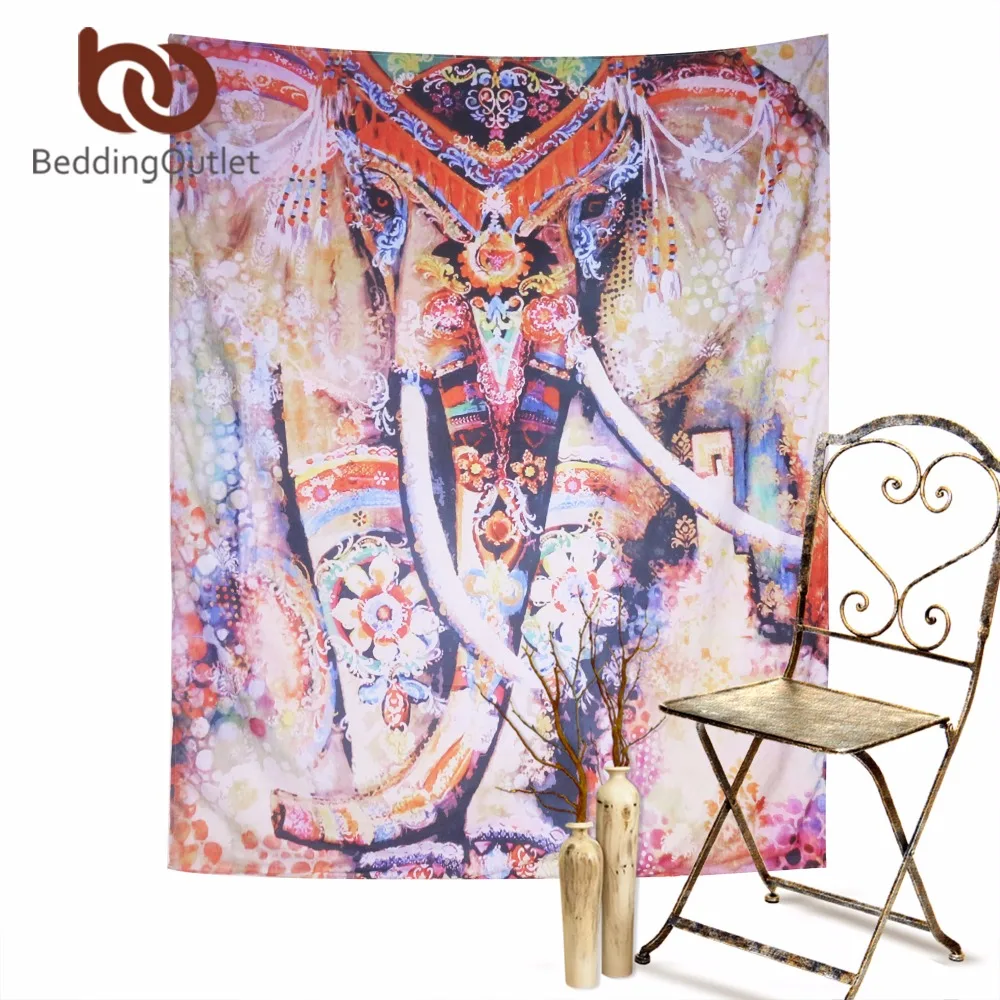 BeddingOutlet Bohemia Colored Elepahant Tapestry Style Boho Wall Hanging 130x150cm 153x203cm Art Carpet | Дом и сад