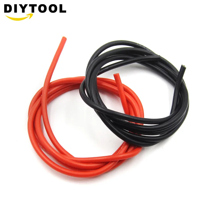 Cable eléctrico AWG de calibre 10/12/14/16, 1 metro, extensión de PVC aislado cobre estañado, tira LED, Cable rojo y negro - AliExpress
