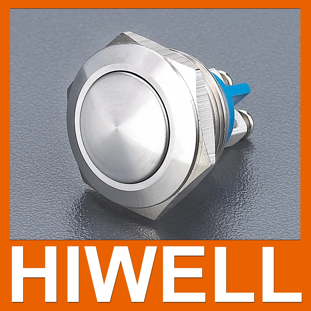 19mm anti vandal pushbutton switch domed screw terminal stainless steel