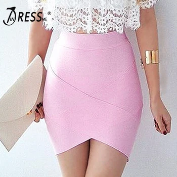 

Indressme 2017 Women'S Mini Irregular Elastic Bandage Skirts Sexy Slim Pencil Bodycon Skirts Summer Wholesale