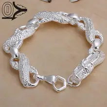С посеребрением браслет, свадебные ювелирные аксессуары, модные мужские большие белые браслеты дракона браслет