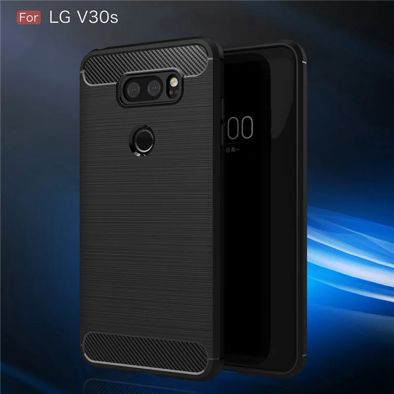 Текстурированный силиконовый чехол из углеродного волокна для LG V30s мужской