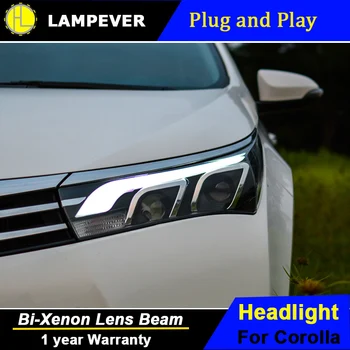 

Lampever Styling for Toyota Corolla Headlights 2014 Altis LED Headlight DRL Bi Xenon Lens High Low Beam Parking Fog Lamp