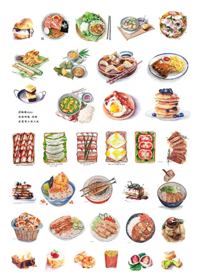 А5 ручная роспись вкусная еда ручной счет наклейки без резки украшения DIY Ablum дневник в стиле Скрапбукинг - Цвет: Армейский зеленый