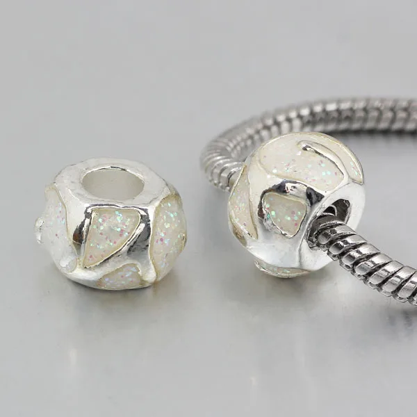 

free shipping 1pc 3 colors white pink red big hole bead charm fit European Charm Bracelets A131