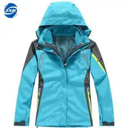 Для женщин зима внутренний флис теплый 2 шт. Открытый спортивный бренд Пальто для будущих мам Пеший Туризм походы кемпинг Лыжный Спорт