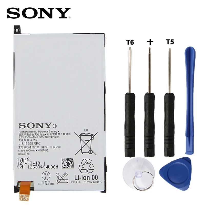 Original Replacement Sony Battery For SONY Xperia Z1 mini Xperia Z1 Compact D5503 M51w LIS1529ERPC Genuine Phone Battery 2300mAh