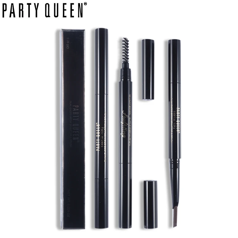 

Party Queen Makeup Long Lasting Eyebrows Waterproof Sculpting Auto Eyebrow Pencil 3 Colors Dual-ended Brow Sculptor&Brush 2 in 1