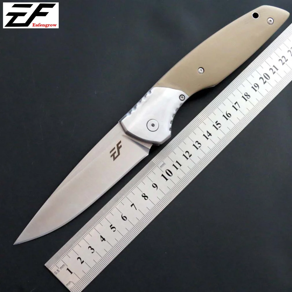 

Eafengrow EF111 Tactical folding knife D2 steel blade + G10 steel handle pocket knife hunting camping outdoor EDC tool knives