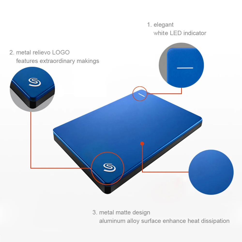Seagate 1 ТБ 2 4 Backup Plus тонкий внешний жесткий диск USB 3 0 5 &quotПортативный HDD для