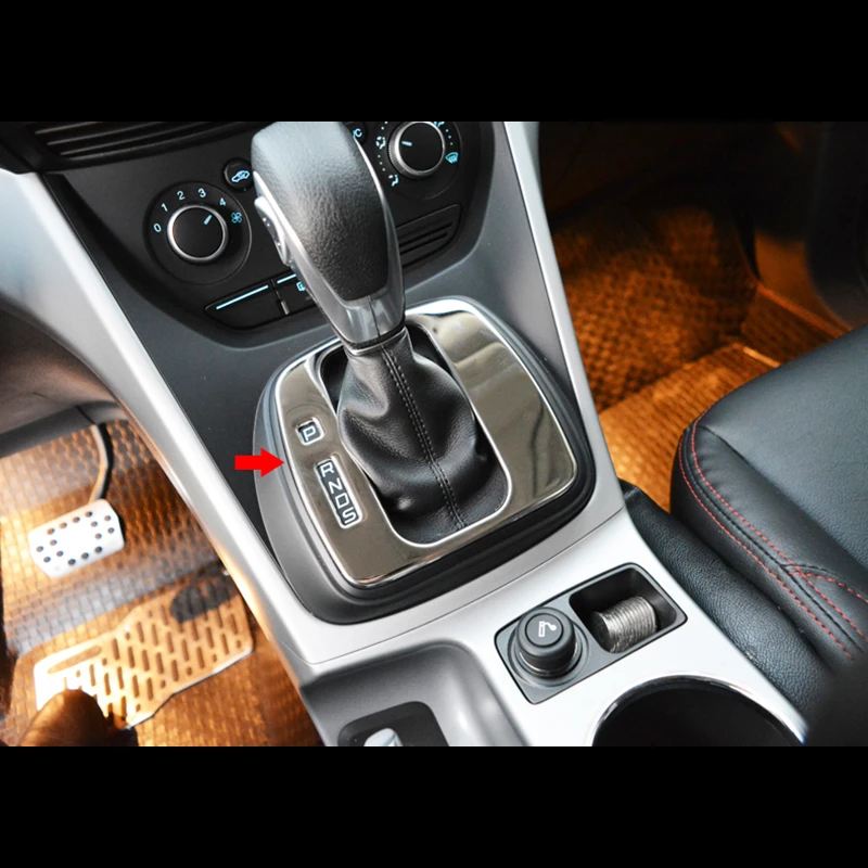 For-Ford-Escape-Kuga-2013-2014-2015-ABS-Chrome-Car-gear-shift-knob-frame-panel-Decoration