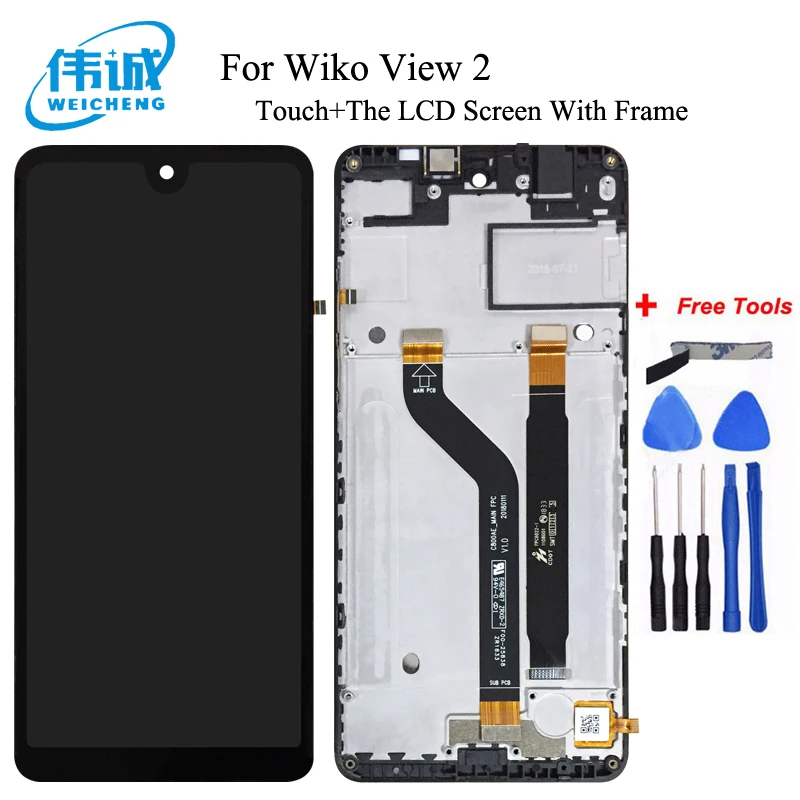 WEICHENG протестировал хорошо для Wiko View 2 ЖК-дисплей + сенсорный экран с рамкой 100%