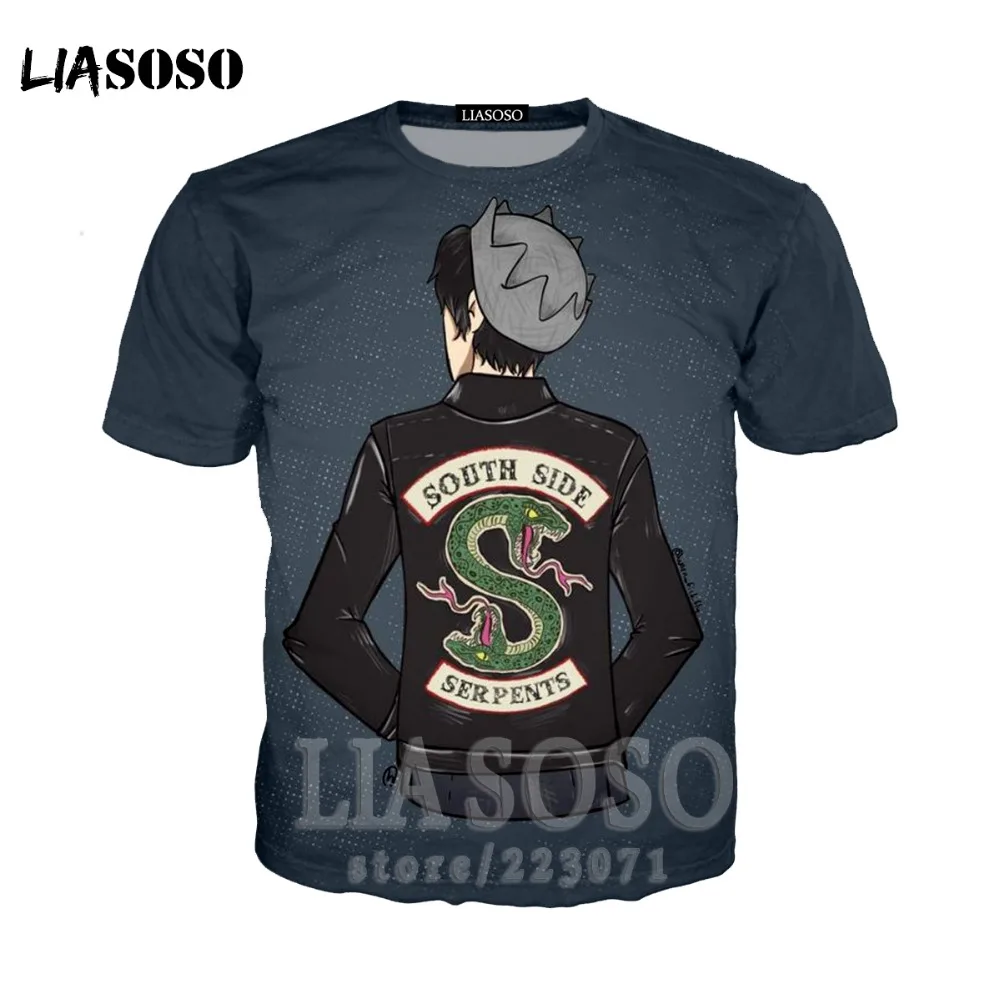 LIASOSO ривердейл футболка для мужчин топы SouthSide Serpents Jughead Женская одежда южная