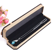 23x5,8x2,8 см 6 шт. коричневый Свадебный Прямоугольник бархатное ожерелье коробка ювелирные изделия кулон витрина упаковочная коробка