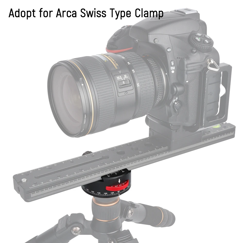 Aluminum Alloy Panoramic Ball Head Tripod Head with Indexing Rotator AS Type Clamp