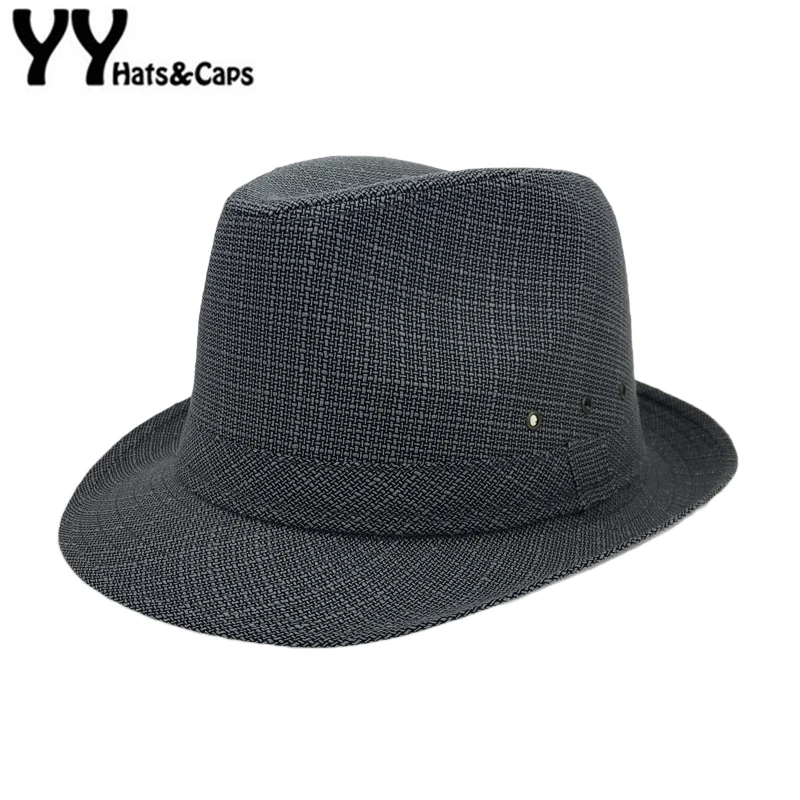 

Size 57-60cm Gentleman Jazz Cap Spring Vintage Trilby Cap Summer Sun Visor HATS Men Panama Fedora Autumn Bowler Hats YY18043