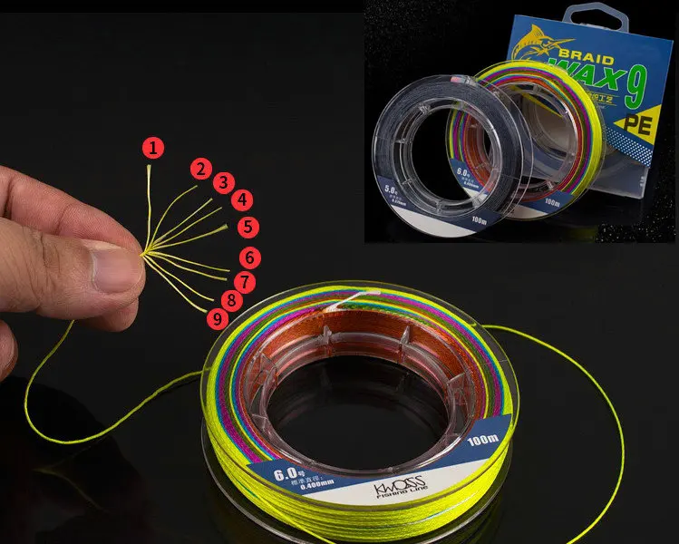 9 нитей 100 м многофиламентная серая PE плетеная спектрная рыболовная леска пресноводная и морская рыболовная проволока