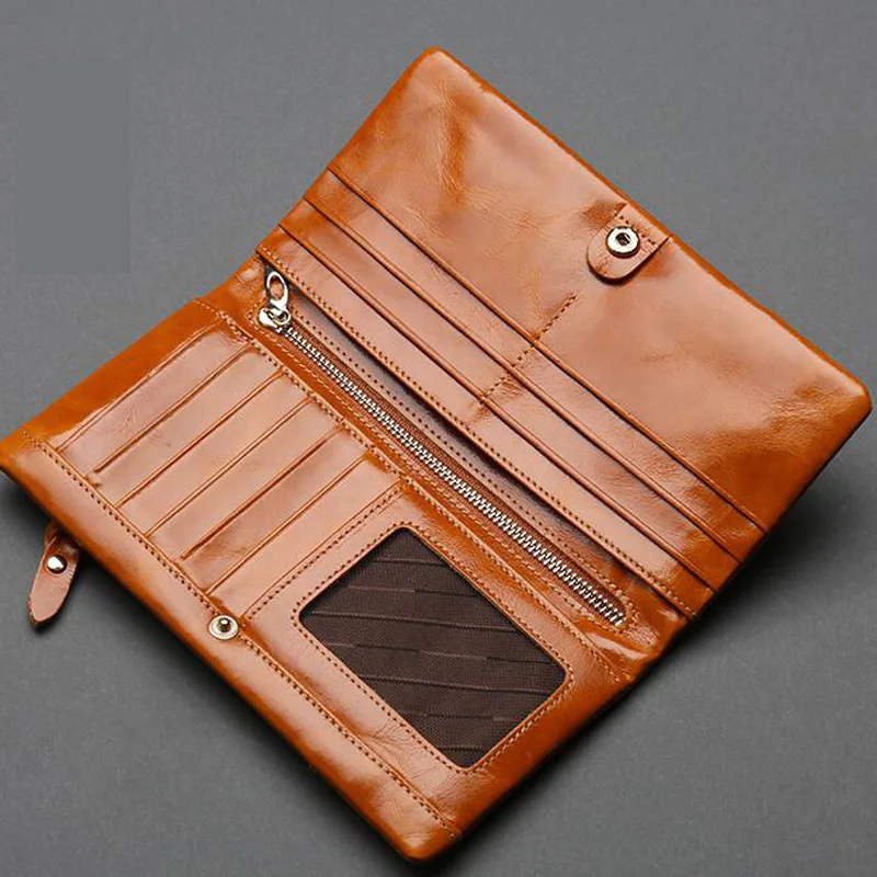 Женский кошелек CHSANATO Длинный из кожи с воском|ladies fashion wallets|ladies walletleather women wallet |