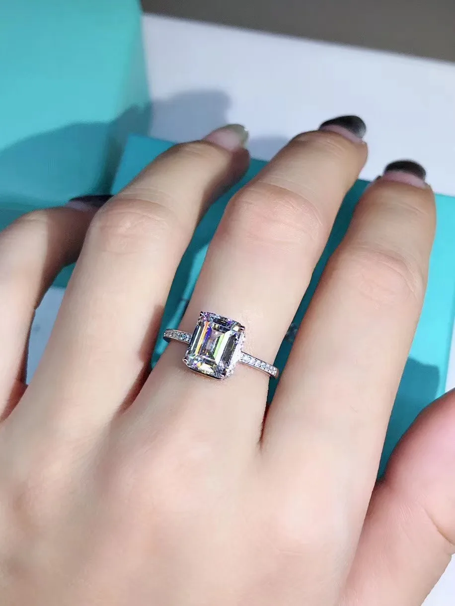 Кольцо принцессы, 925 пробы, серебро, 3ct, AAAAA, циркон, cz, обручальное кольцо, кольца для женщин, свадебные, массивные, вечерние, ювелирное изделие