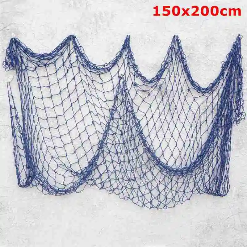 100x200 см и 150x200 см, Средиземноморский стиль, ручная работа, рыболовная сеть, хлопковая нить, рыболовные сети, декор для пляжа, вечерние украшения - Цвет: 150x200cm