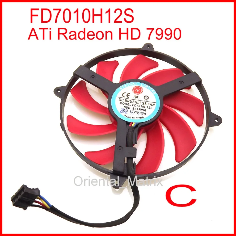NTK FD7010H12S 9 см DC 12V 0.35A 4Pin для ATi Radeon HD 7990 (3 модели вентилятора) Вентилятор Охлаждения