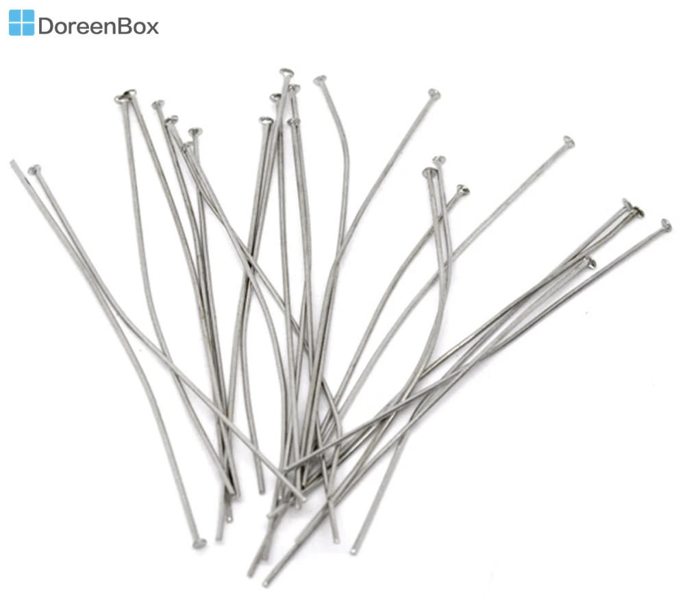 Doreen Box Lovely 200 шт Серебряный тон головки шпильки 0 7x70 мм (21 калибр) (B01827) | Украшения и
