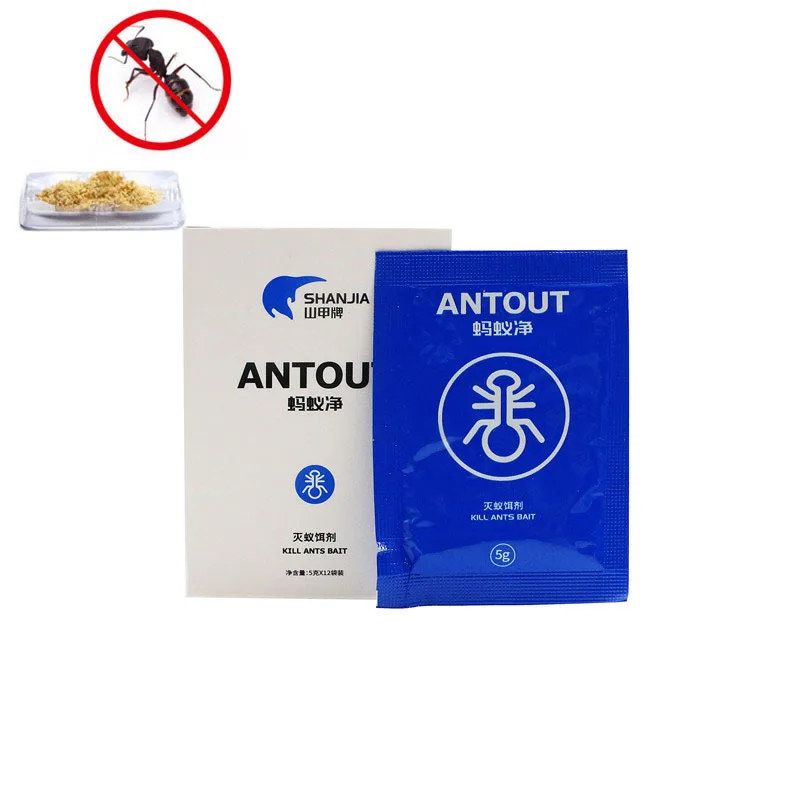 

12 Bags/box Ant Colony Kill Bait Strong Clear Powder Yellow Black White Termites Drug Medicine Effects Destroy Nest