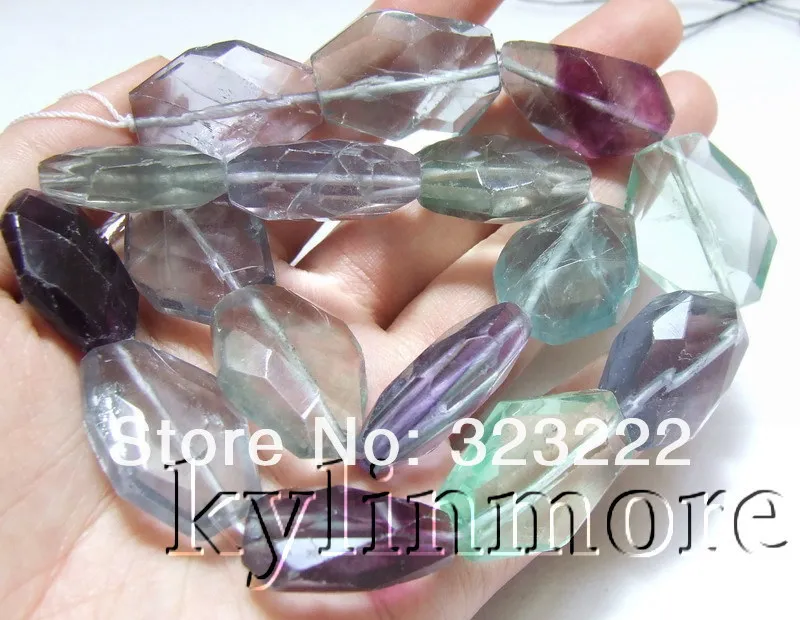 

18x25mm purple fluorite Faceted beads DIY 15.5