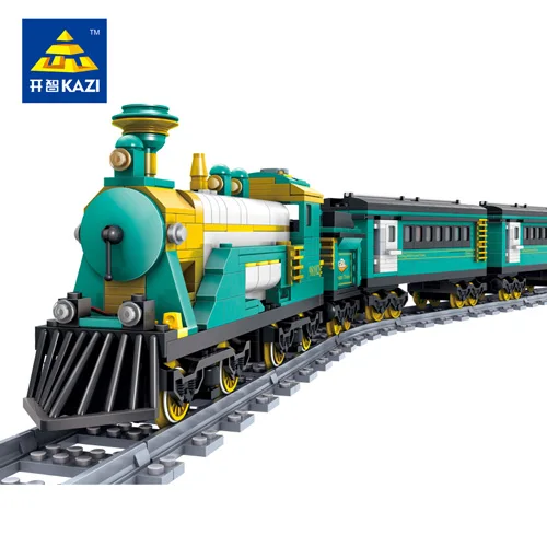Kazi Электрический Железнодорожный Поезд серии застенчивый высокоскоростной поезд набор строительных блоков Кирпичи рельсы детские развивающие игрушки подарок - Цвет: 851pcs train