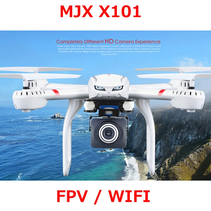 Drone MJX X101 FPV Quadcopter Wifi Headless One Key Return Flying Drones can + C4008 HD FPV GoPro Camera vs JJRC H8D H11D H12C