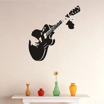 Современная музыкальная гитара художественная наклейка настенная съемная