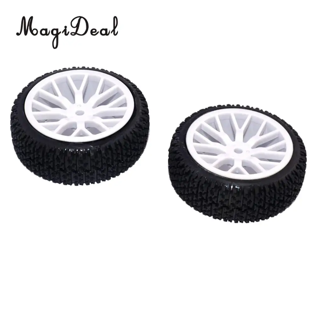 MagiDeal 2Pcs Rubber 1/16 Rally Tire Off-Road Car Tires Tyre Wheel for RC HPI HSP Hobao Savage ZD Racing LRP Wltoy