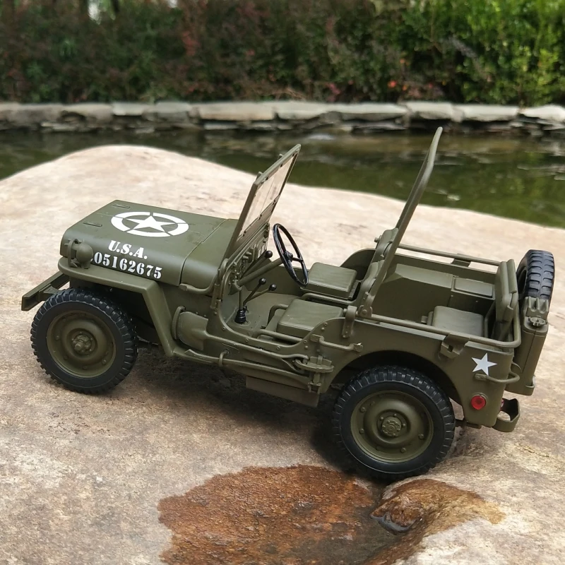 Welly 1:18 WWII Уиллис джип имитация сплава модель дорожного транспортного средства