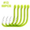 50pcs Fluorescent Fishing Hooks High Carbon Steel Fishing Hook Fishing Hook Tackle pesca  jig accessories ► Photo 1/6