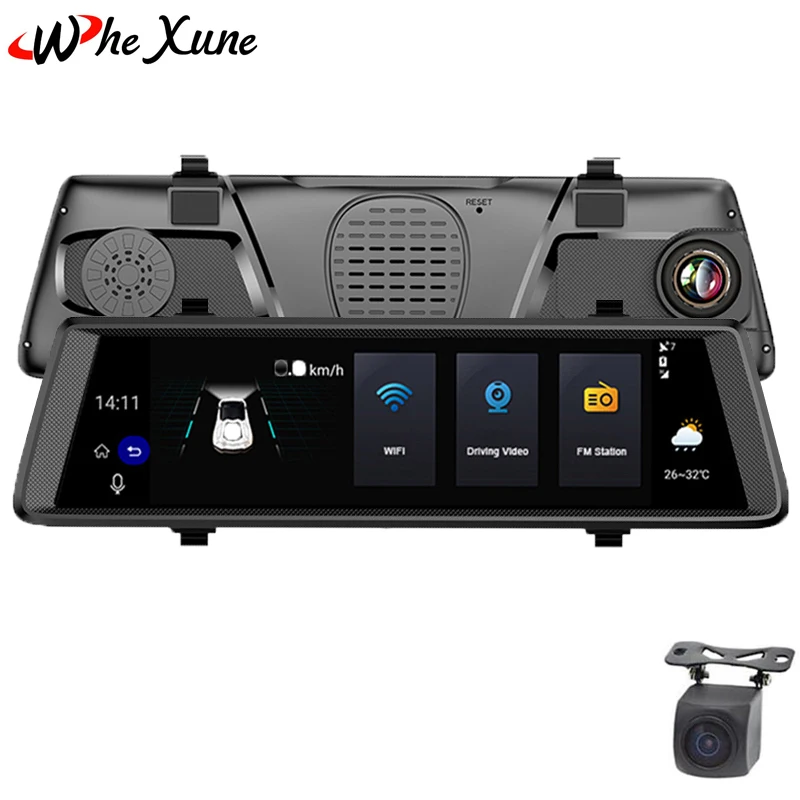 

WHEXUNE 4G Car DVR Android 5.1 10" Full Touch Screen Rearview Mirror Camera GPS navigation ADAS 1080P Dual Lens Dash Camera