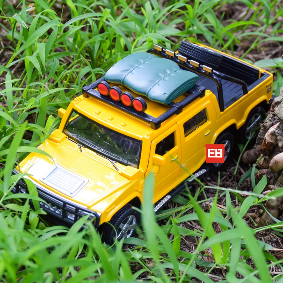 Hot 6 Roda 132 Skala Diecast Mobil Hummer Penjemputan Logam Model