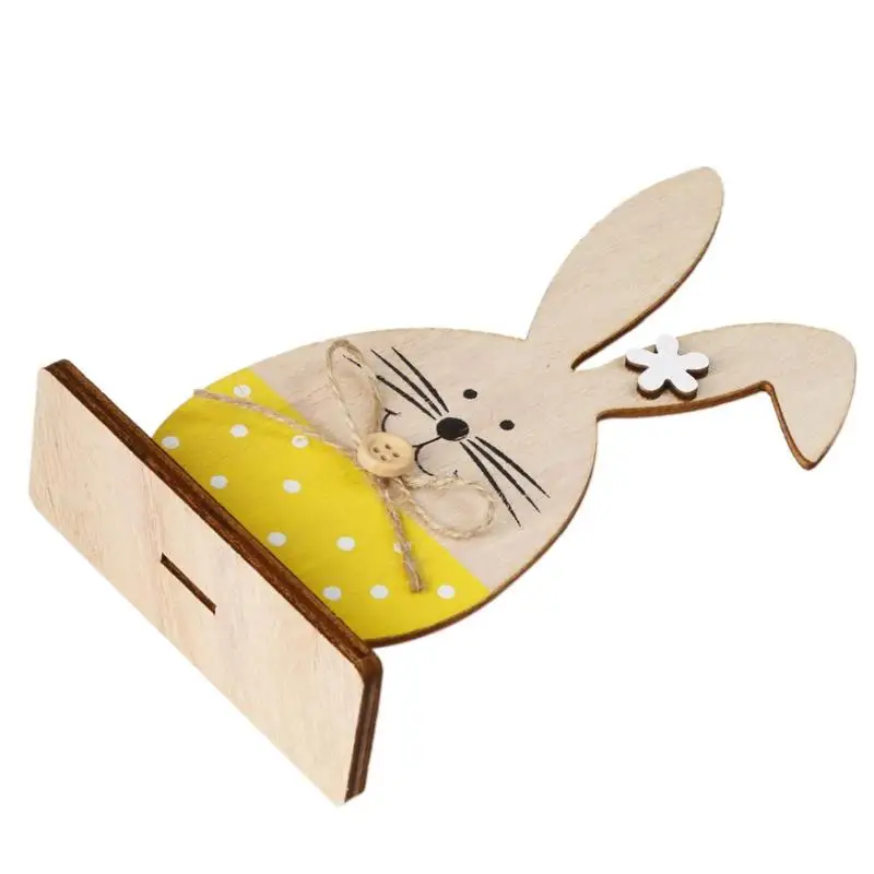 Vintage Cute Rabbit Wood Lovely Wooden Toy Retro Stand Rack Ornament Easter Day Festival Cute Lovely Room Decor Valentine's Day