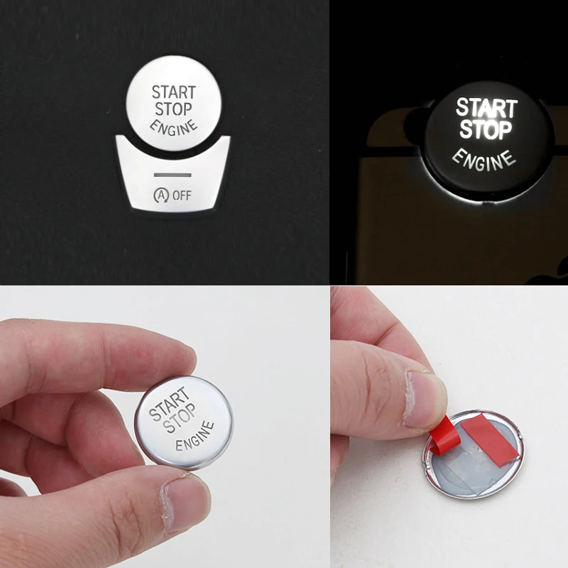 

for BMW 5 6 7 series F10 GT F07 F chassis 11-17 ABS Chrome Interior ENGINE START STOP Switch Button Covers Trim Stickers