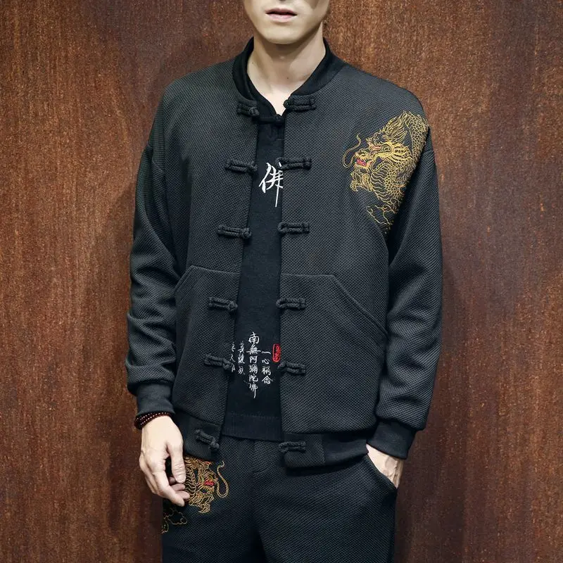 2020 Chinese Style High Quality Dragon Embroidery Bomber Jacket Men Black Hip Hop Jacket Streetwear Casual Mens Jacket Coats 2020 Chinese Style High Quality Dragon Embroidery Bomber Jacket Men Black Hip Hop Jacket Streetwear Casual Mens Jacket Coats