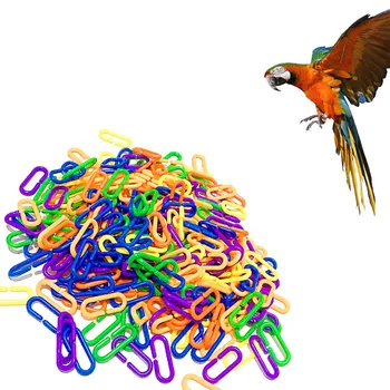 

100 piece set Durable Plastic Counting C Links Sugar Glider Parrots Bird Toy Parts supplies droppshiping Z614