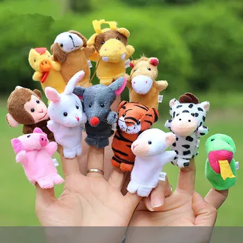 

[ TOP ] 12pcs/lot Chinese Zodiac Sign finger animals toys Gag toys Practical Jokes Educational Stage Performance plush toys