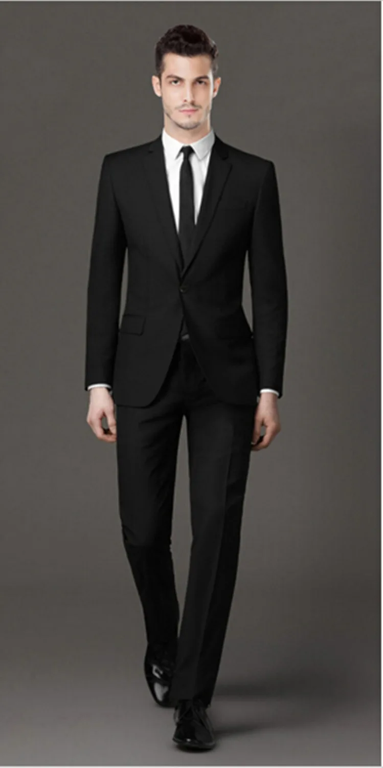 Men's black formal suit men's wedding 