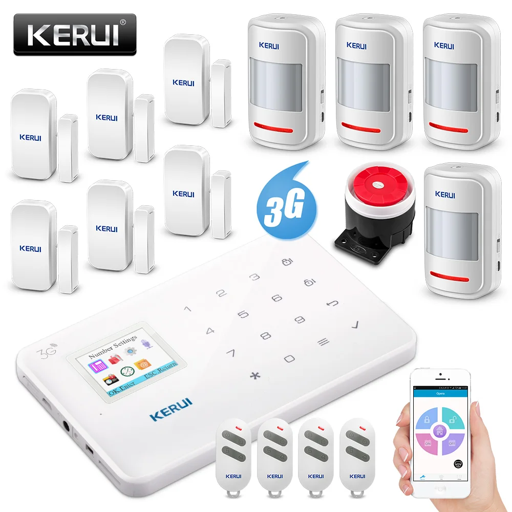 Easy to Install App Remote Control and No Monthly Fees KERUI 3G GSM G183 Alarm System Wireless WCDMA DIY Home and Business Security Burglar System Auto Dial Kit 