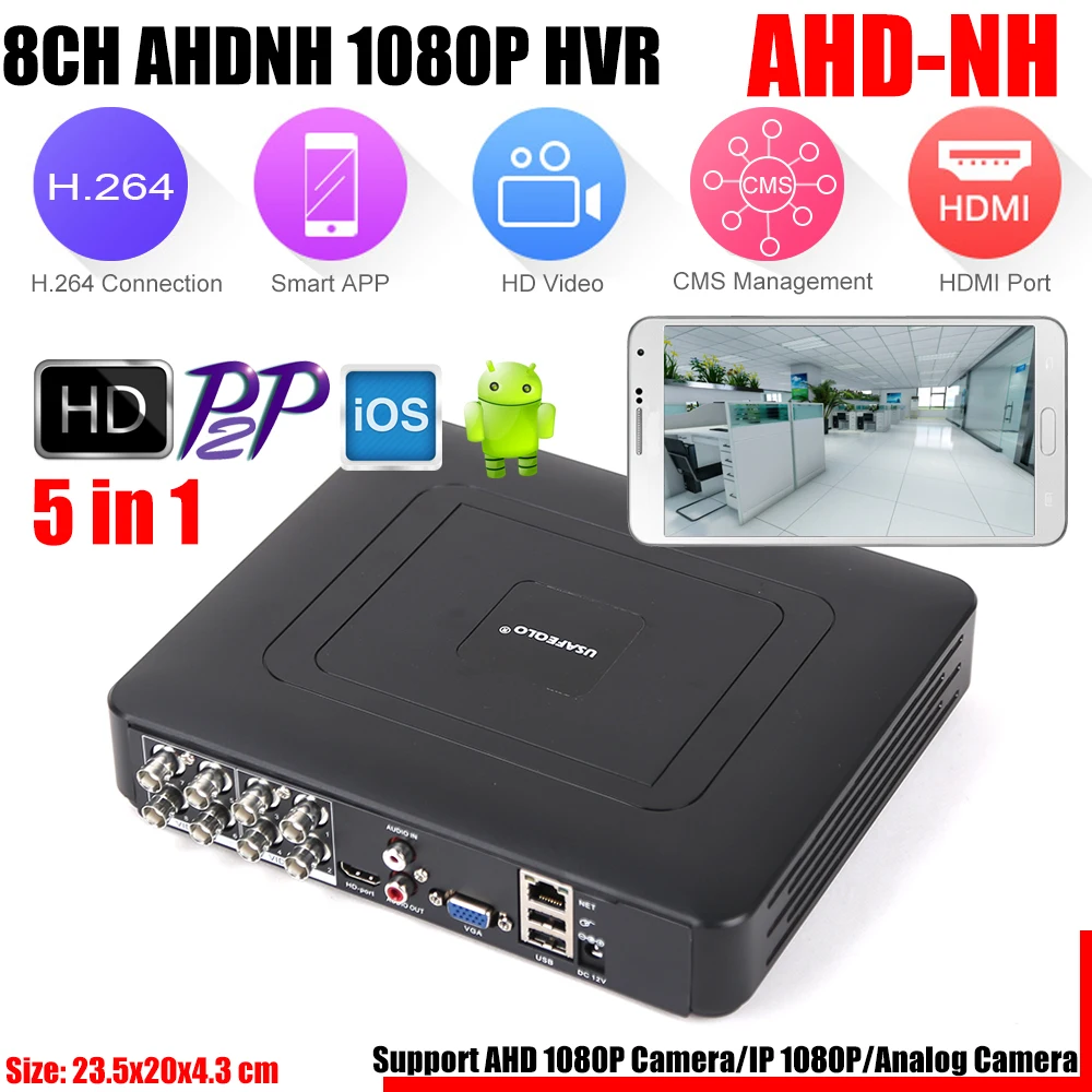 1080N H.264 VGA HDMI безопасности 4CH 8CH CCTV DVR 4 канал Mini DVR CCTV DVR 8-канальный сетевой видеорегистратор 1080P 12fps CCTV DVR для AHD/аналоговый/IP Камера