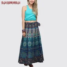 RAISEVERN Для женщин Chiffion Одна деталь лежат до длинные юбки эластичный пояс плиссированные макси юбки Пляж Boho Винтаж летние юбки